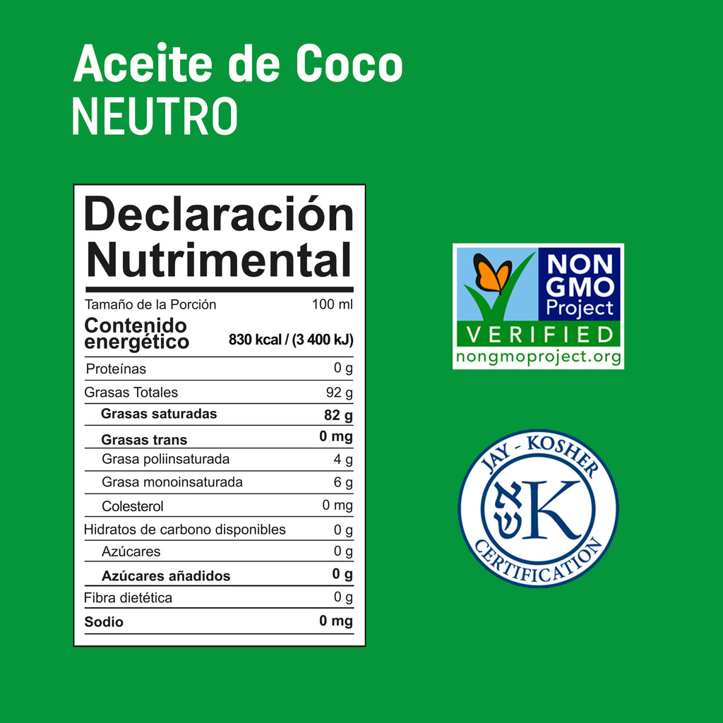 Aceite de Coco Orgánico Neutro