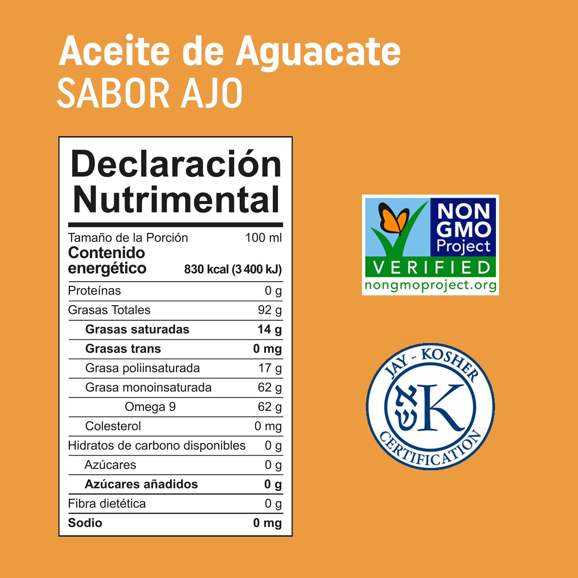 Aceite de Aguacate Extra Virgen sabor Ajo