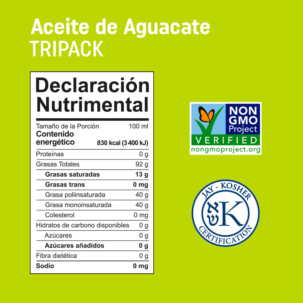 Tripack Aceite de Aguacate Extra Virgen Sabores Gourmet