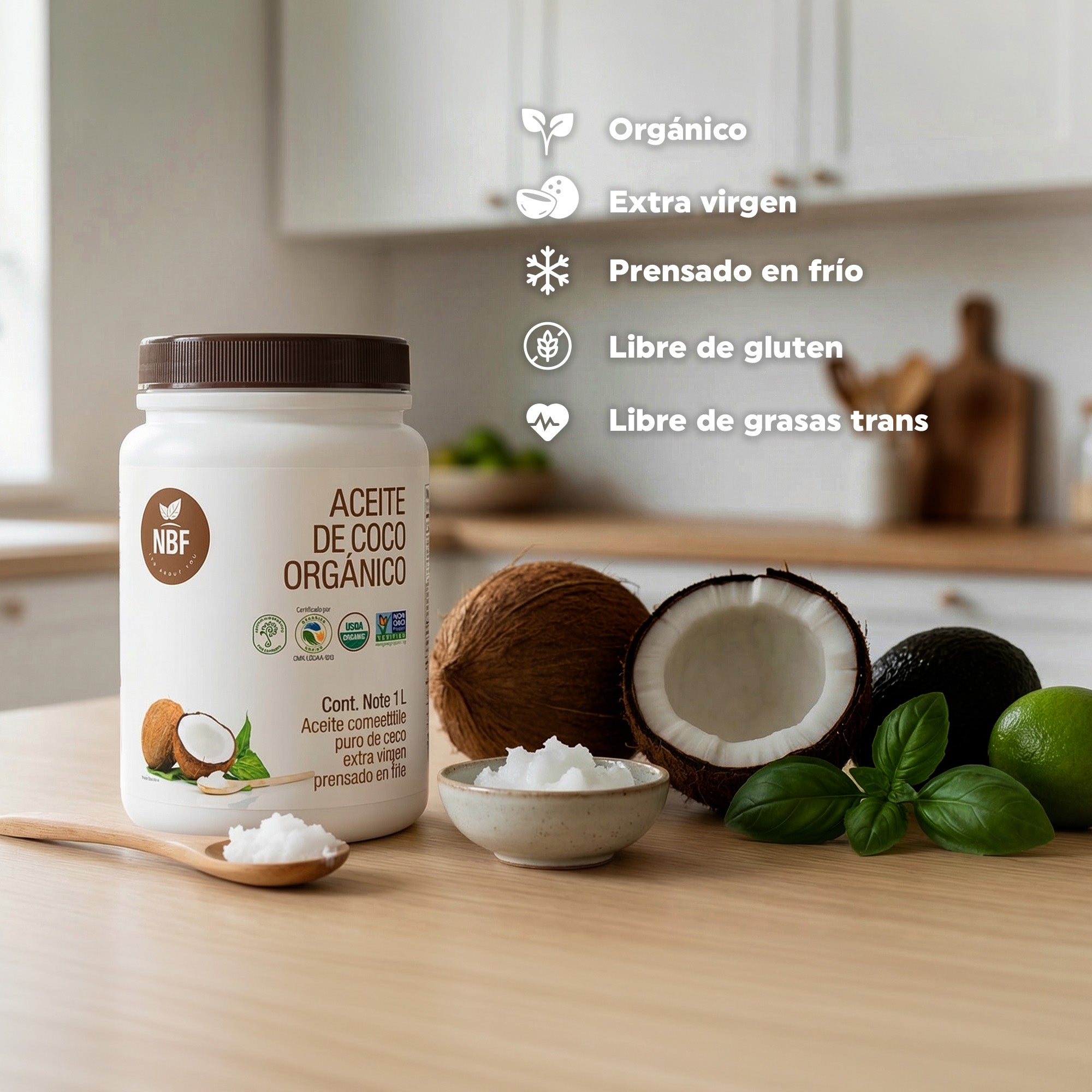Aceite de Coco Orgánico Extra Virgen