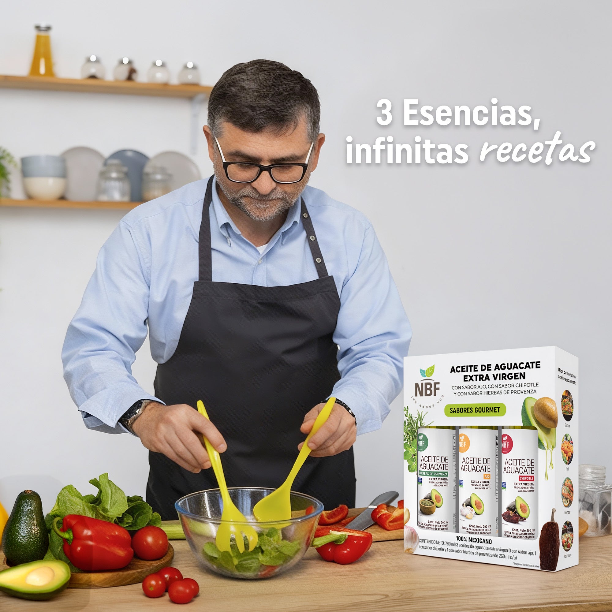 Tripack Aceite de Aguacate Extra Virgen Sabores Gourmet