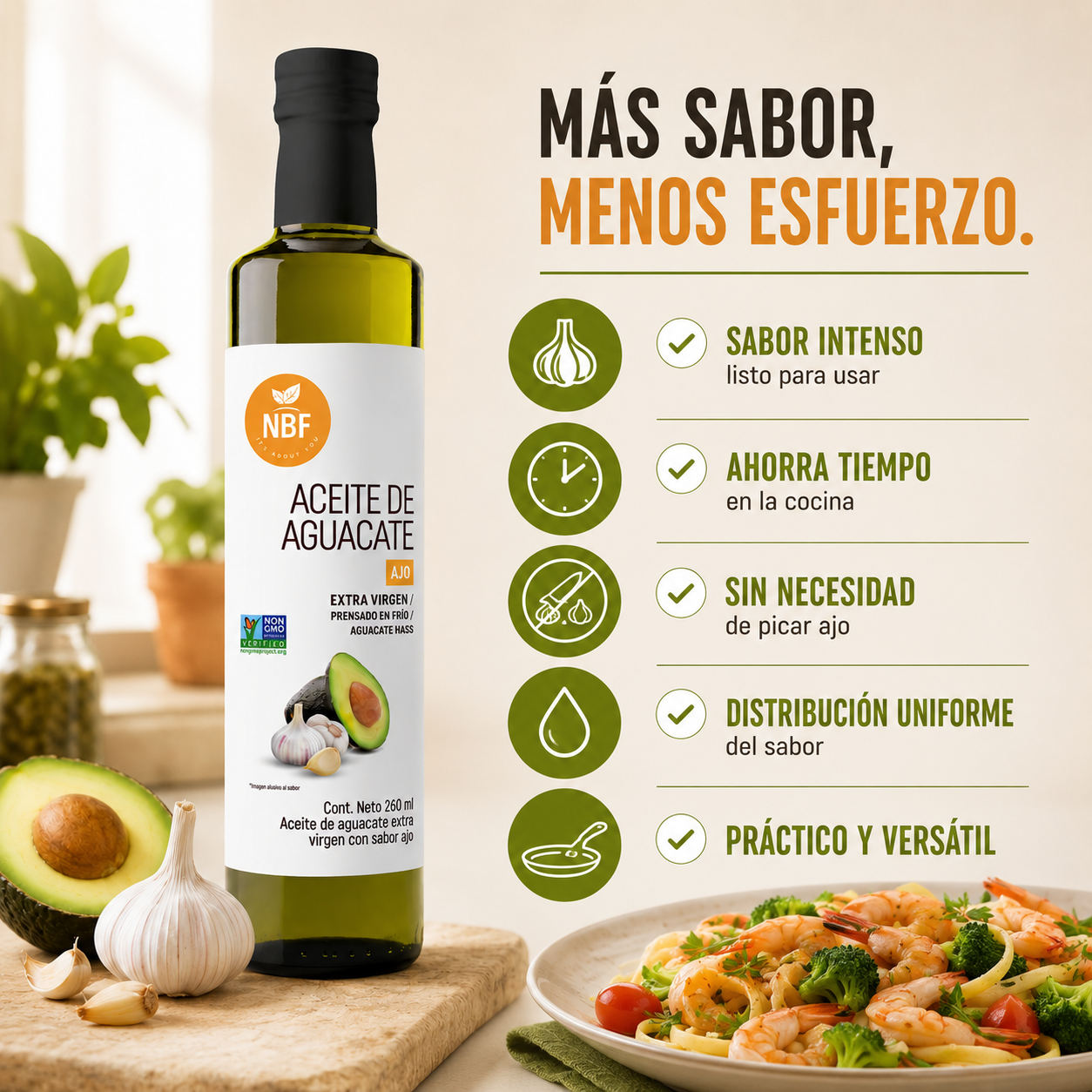 Aceite de Aguacate Extra virgen con Ajo