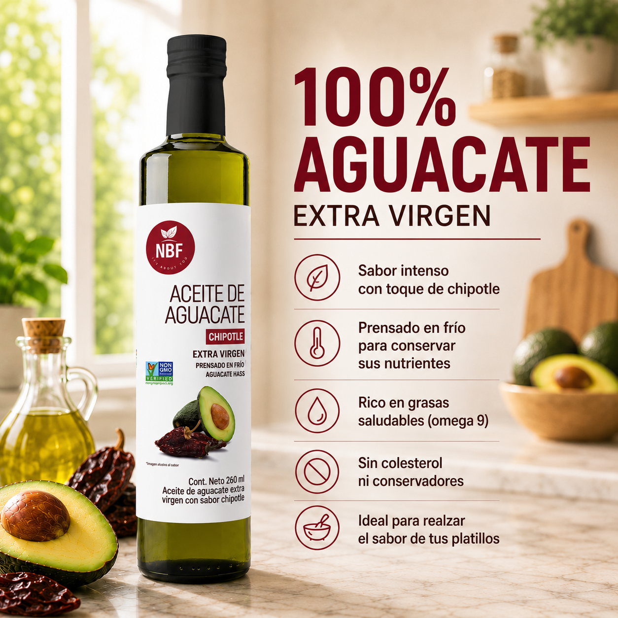 Aceite de Aguacate Extra Virgen sabor Chipotle