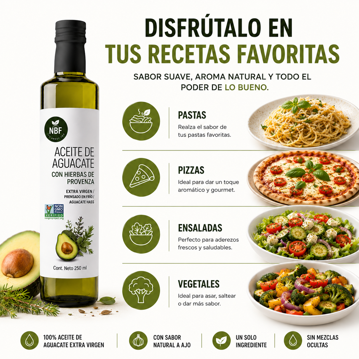 Aceite de Aguacate Extra Virgen sabor Hierbas de Provenza